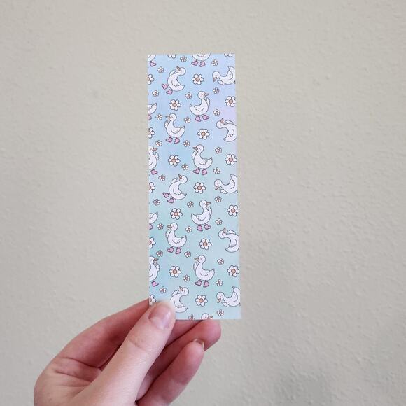 Groovy Goose Duo Bookmark Blue Pink Green Cute Sassy Geese Funny Bookish Gift - Picture 6 of 8